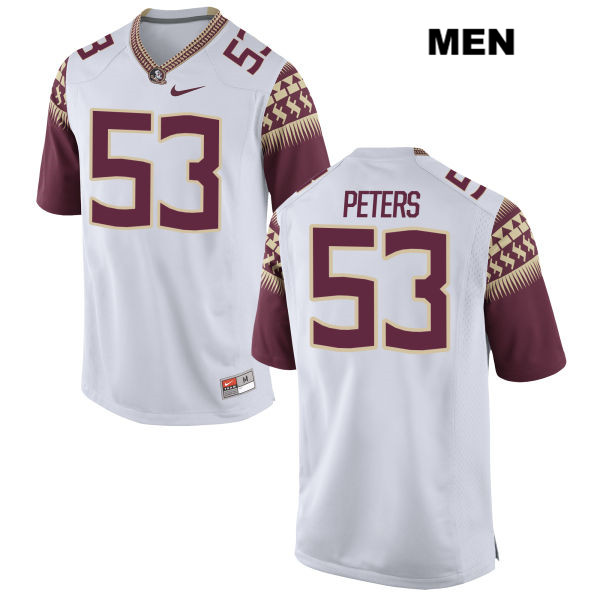 Men's NCAA Nike Florida State Seminoles #53 Joshua Peters College White Stitched Authentic Football Jersey KIU7669MV